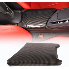 CHEAYAR Car Interior Center Armrest Box Cover Console Box Protect Cover Compatible with Chevrolet Corvette C8 2020-2023, ABS Carbon Fiber Pattern C8 Accessories (ABS+Leather)