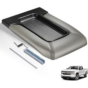 BDFHYK Center Console Lid Replacement Kit Compatible with Cadillac Chevrolet GMC and Escalade Avalanche Silverado Suburban Tahoe Sierra Yukon Yukon XL & 924-811 19127364 19127365 19127366 (Dark Grey)