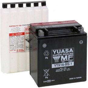 Yuasa YUAM32X61 YTX16-BS-1 Maintenance Free AGM Battery with Acid pack