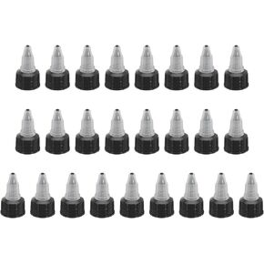 PATIKIL Twist Bottle Caps, 25Pcs 24/410 Squeeze Bottle Cap Replacement Caps for Water Glue Dispensing Bottles Dispensing Caps Paint Bottles, Black