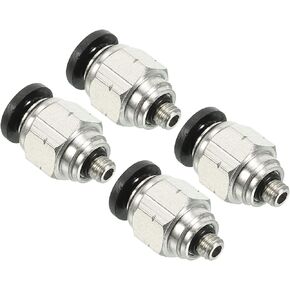 PATIKIL 1/4" 10-32UNF Male Thread Push to Connect Fittings, 4 Pack Straight Quick Connect Fittings Pneumatic Air Line Fittings Joint Tube Fitting for Air Water