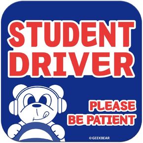 GEEKBEAR [التوقيع] مغناطيس سيارة الطالب للسائق - خط Geekbear - مربع 5.3 × 5.3 بوصة (2، نعناع) in Kuwait