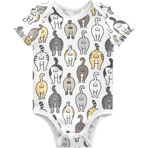 Unisex Baby Short Sleeve Bodysuit Funny Cotton Newborn Clothes Rompers for Baby Boys Girls