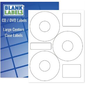 Blank Labels CD/DVD Labels, Neato CLP-192301 Compatible Large Center Holes Permanent White Matte, Inkjet and Laser Printed Guaranteed Easy to Peel 3 Per Sheet 100 Sheets 300 Disc Labels