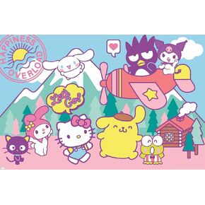 Trends International Hello Kitty and Friends - Happiness Overload Wall Poster, Bedroom