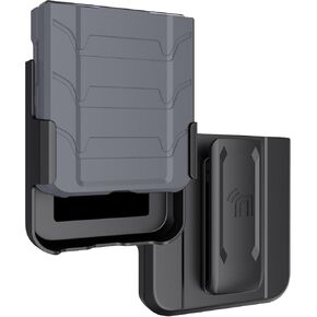 Case with Clip for Galaxy Z Flip 5 5G, Nakedcellphone Special Ops Tactical Rugged Cover and [Rotating/Ratchet] Belt Hip Holster Combo for Samsung Z Flip5 Phone (SM-F731U, 2023) - Black