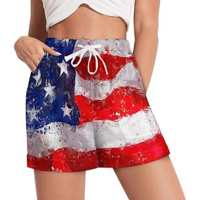 Pajama Shorts With Pockets Sleepwear Beach Casual Athletic High Waist Drawstring Lounge Pants For Women