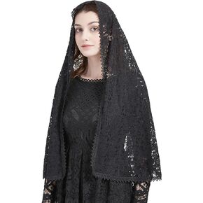 Floral Lace Veil Church Chapel Veil Scarf Church Veil for Mass Long Head Covering for Women Y077
