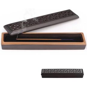 Ceramic Incense Stick Holder, Traditional Chinese Incense Burner, Rectangular Incense Holder, Coffin Style Hollow Agarbatti Holder, Ash Catcher for Meditation, Yoga, Spa in Kuwait