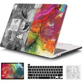 Compatible with MacBook Pro 13 Inch Case 2022, 2021, 2020-2016 Release A2338 M1 A2289 A2251 A2159 A1989 Plastic Hard Shell Case&Keyboard Skin&Mac OS Keyboard Sticker (Music Left Right Brain)