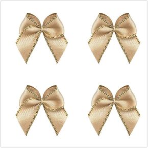 VIVIQUEN 100pcs Mini Satin Ribbon Bows Ribbon Flowers 25mm x 26mm Appliques DIY Craft for Sewing, Scrapbooking, Wedding, Gift (Metallic Edge - Mix 10 Color)