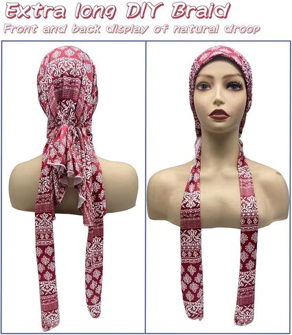 وشاح رأس JarseHera مربوط مسبقًا، غطاء رأس عمامة مبطن بالقطن، غطاء رأس كيميائي للنساء والرجال in Kuwait