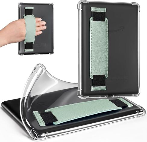 CoBak Clear Case & Hand Strap for Kindle Paperwhite 11th Gen 2021 & Signature Edition(6.8")-Lightweight Scratch-Proof Silicone Back Cover. Perfectly Clear Protection in Saudi Arabia