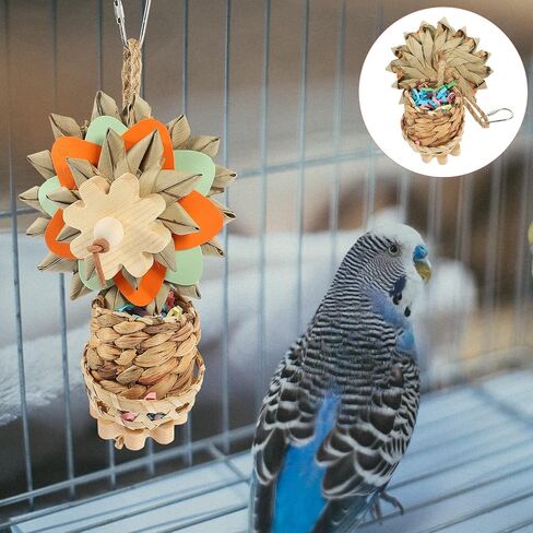 LUOZZY Bird Shredder Toys Foraging Hanging Toy Parrot Cage Chewing Toys for Small Medium Parrot Finch Conure Lovebirds (Hanging Basket) in Saudi Arabia