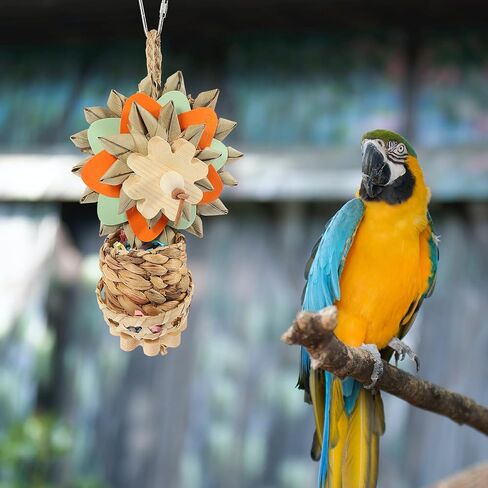 LUOZZY Bird Shredder Toys Foraging Hanging Toy Parrot Cage Chewing Toys for Small Medium Parrot Finch Conure Lovebirds (Hanging Basket) in Saudi Arabia
