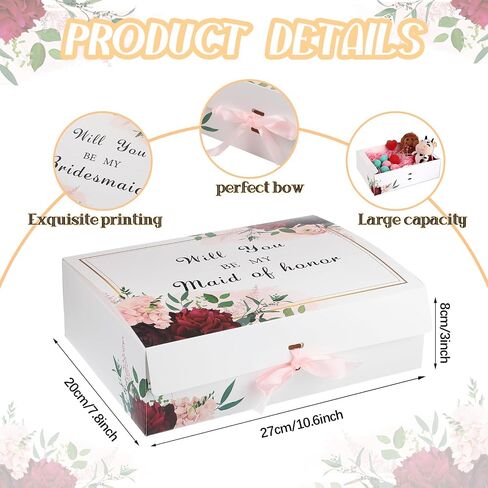 Sabary 34 Pcs Bridesmaids Proposal Gift Set Include 5 Bridesmaids Proposal Box 6 Bridesmaids Wine Tumblers 6 Love Knot Bracelets 6 Diamond Pen 5 Bridesmaid Card with 6 Hair Ties (Blue,Stylish) in Saudi Arabia