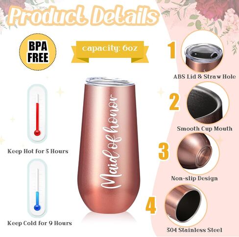 Sabary 34 Pcs Bridesmaids Proposal Gift Set Include 5 Bridesmaids Proposal Box 6 Bridesmaids Wine Tumblers 6 Love Knot Bracelets 6 Diamond Pen 5 Bridesmaid Card with 6 Hair Ties (Blue,Stylish) in Saudi Arabia