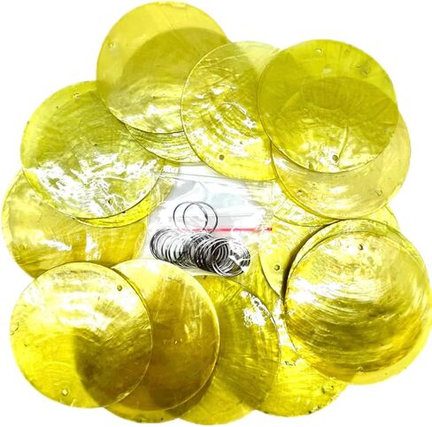 30pc 2Inch Round Capiz Sea Shells,2 Holes Capiz Shells,for Home Decor,Wind Chimes,Jewelry Making Crafts Decoration (Mix Color) in Saudi Arabia