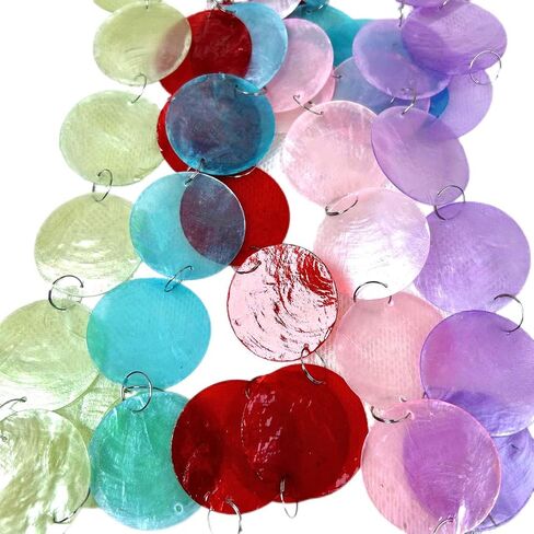 30pc 2Inch Round Capiz Sea Shells,2 Holes Capiz Shells,for Home Decor,Wind Chimes,Jewelry Making Crafts Decoration (Mix Color) in Saudi Arabia
