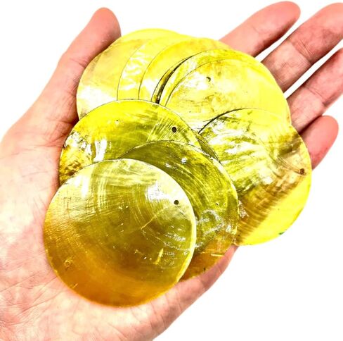 30pc 2Inch Round Capiz Sea Shells,2 Holes Capiz Shells,for Home Decor,Wind Chimes,Jewelry Making Crafts Decoration (Mix Color) in Saudi Arabia