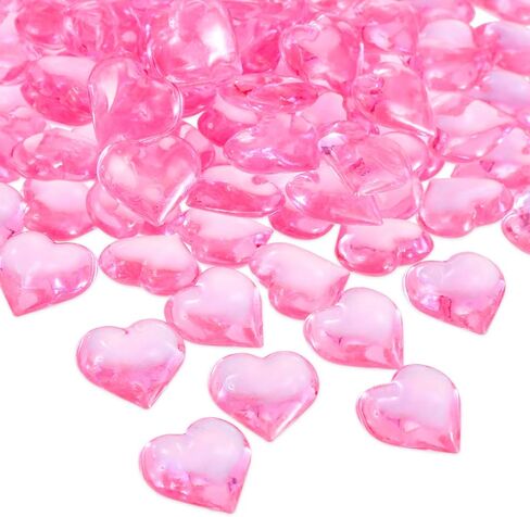 160 Pieces Acrylic Heart Decoration Valentine's Day Heart Ornaments for Vase Fillers and Table Scatter, 0.9 Inch (Red and Pink) in Saudi Arabia