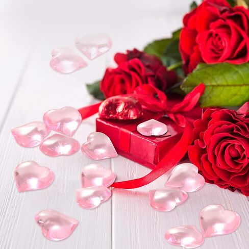 160 Pieces Acrylic Heart Decoration Valentine's Day Heart Ornaments for Vase Fillers and Table Scatter, 0.9 Inch (Red and Pink) in Saudi Arabia