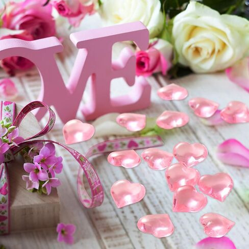 160 Pieces Acrylic Heart Decoration Valentine's Day Heart Ornaments for Vase Fillers and Table Scatter, 0.9 Inch (Red and Pink) in Saudi Arabia