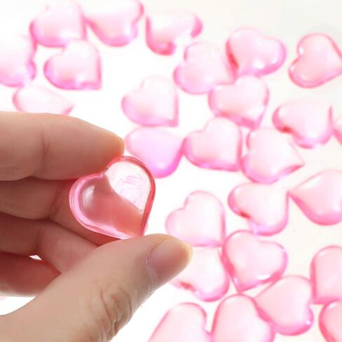 160 Pieces Acrylic Heart Decoration Valentine's Day Heart Ornaments for Vase Fillers and Table Scatter, 0.9 Inch (Red and Pink) in Saudi Arabia