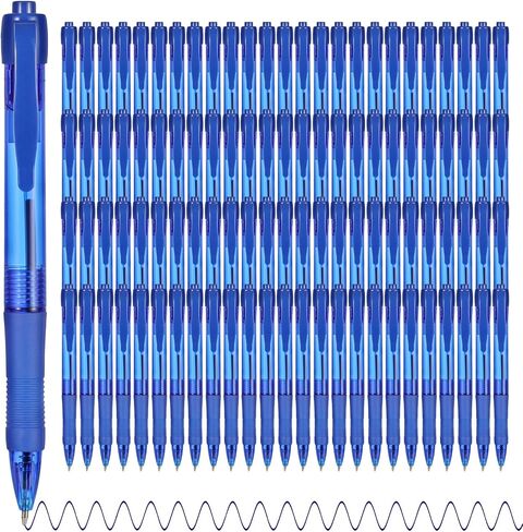 deegtran Pens Bulk, 100 Pack No Bleed Black Ink Click Pens with Soft Grip, Wholesale Retractable Ballpoint Pens for Office School, Medium Point Smooth 1.0MM in Saudi Arabia