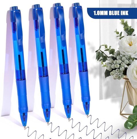 deegtran Pens Bulk, 100 Pack No Bleed Black Ink Click Pens with Soft Grip, Wholesale Retractable Ballpoint Pens for Office School, Medium Point Smooth 1.0MM in Saudi Arabia