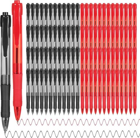 deegtran Pens Bulk, 100 Pack No Bleed Black Ink Click Pens with Soft Grip, Wholesale Retractable Ballpoint Pens for Office School, Medium Point Smooth 1.0MM in Saudi Arabia