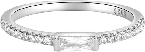 VOLUKA Sterling Silver Stacking Eternity Rings Cubic Zirconia Band for Women Men 18K Gold Plated in Saudi Arabia