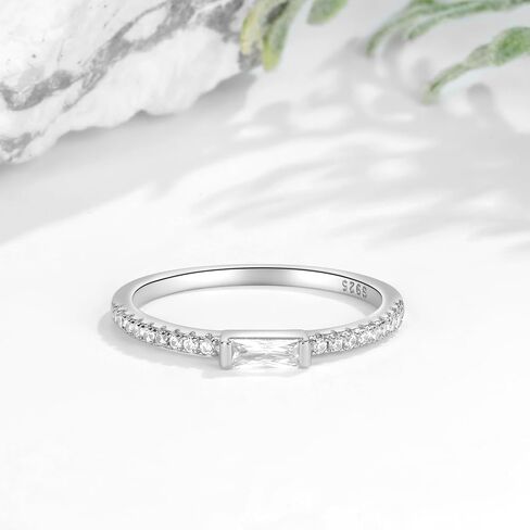 VOLUKA Sterling Silver Stacking Eternity Rings Cubic Zirconia Band for Women Men 18K Gold Plated in Saudi Arabia