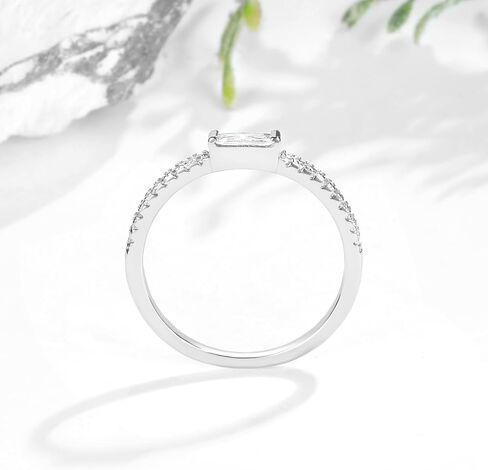 VOLUKA Sterling Silver Stacking Eternity Rings Cubic Zirconia Band for Women Men 18K Gold Plated in Saudi Arabia