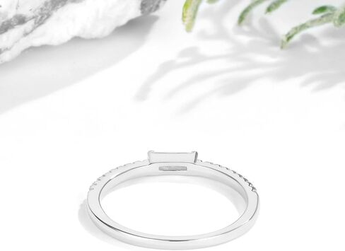 VOLUKA Sterling Silver Stacking Eternity Rings Cubic Zirconia Band for Women Men 18K Gold Plated in Saudi Arabia