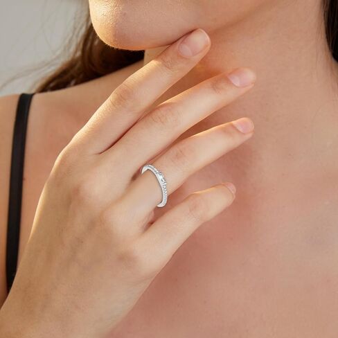 VOLUKA Sterling Silver Stacking Eternity Rings Cubic Zirconia Band for Women Men 18K Gold Plated in Saudi Arabia