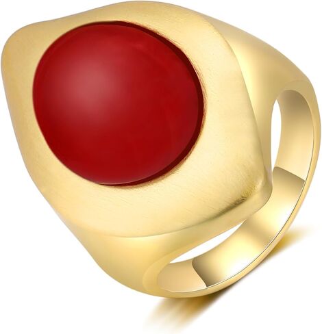 Gold Chunky Rings for Women, Vintage Stone Statement Band Rings Metal Rings Cocktail Costume Jewelry Gifts for Her in Saudi Arabia