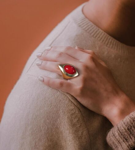 Gold Chunky Rings for Women, Vintage Stone Statement Band Rings Metal Rings Cocktail Costume Jewelry Gifts for Her in Saudi Arabia