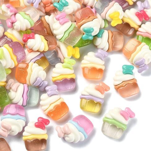 LiQunSweet 50 Pcs 10 Styles Animal Milk Tea Cup PVC Plastic Cabochons Lovely Cartoon Zoo Theme Beads Boba Milk Tea Drink Nohole Beads for DIY Craft in Saudi Arabia
