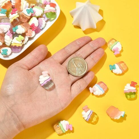 LiQunSweet 50 Pcs 10 Styles Animal Milk Tea Cup PVC Plastic Cabochons Lovely Cartoon Zoo Theme Beads Boba Milk Tea Drink Nohole Beads for DIY Craft in Saudi Arabia