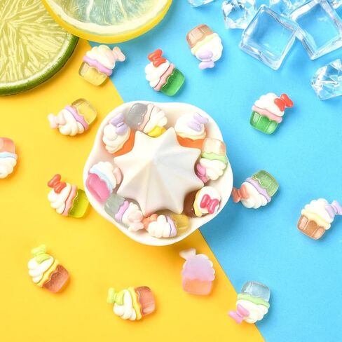 LiQunSweet 50 Pcs 10 Styles Animal Milk Tea Cup PVC Plastic Cabochons Lovely Cartoon Zoo Theme Beads Boba Milk Tea Drink Nohole Beads for DIY Craft in Saudi Arabia