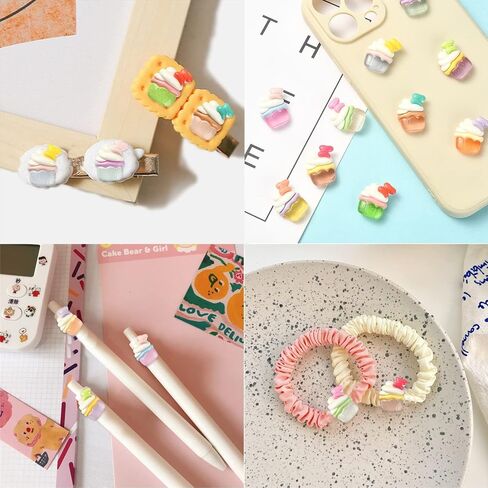 LiQunSweet 50 Pcs 10 Styles Animal Milk Tea Cup PVC Plastic Cabochons Lovely Cartoon Zoo Theme Beads Boba Milk Tea Drink Nohole Beads for DIY Craft in Saudi Arabia