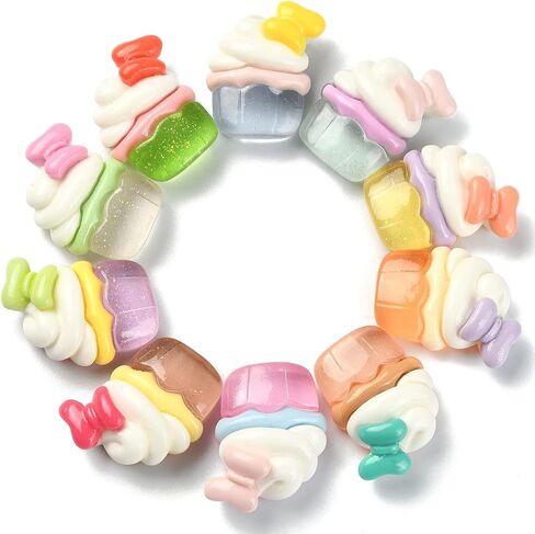 LiQunSweet 50 Pcs 10 Styles Animal Milk Tea Cup PVC Plastic Cabochons Lovely Cartoon Zoo Theme Beads Boba Milk Tea Drink Nohole Beads for DIY Craft in Saudi Arabia