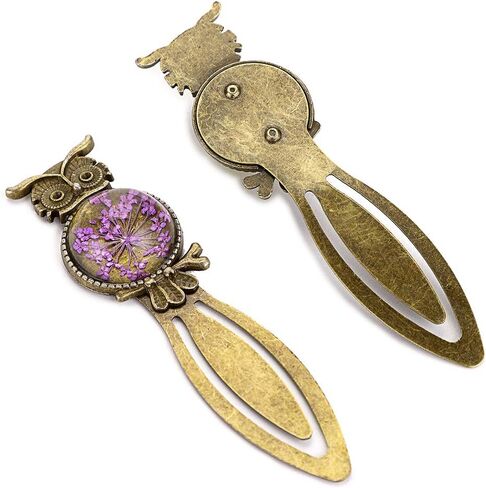 مجموعة OWNMY مكونة من 6 مشابك معدنية للإشارة المرجعية، ومشابك مسطرة لإشارة البومة العتيقة، وعلامات كتاب الزهرة البرونزية مع زهرة مجففة عتيقة، وعلامة صفحة كتاب مرجعية معدنية أنيقة للطلاب، والأطفال، والمعلم، ونادي الكتب in Kuwait