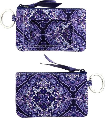 Women's Lanyard with Wallet Zipper ID Case with Lanyards (Black) in Saudi Arabia