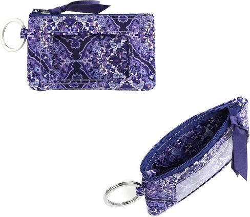 Women's Lanyard with Wallet Zipper ID Case with Lanyards (Black) in Saudi Arabia