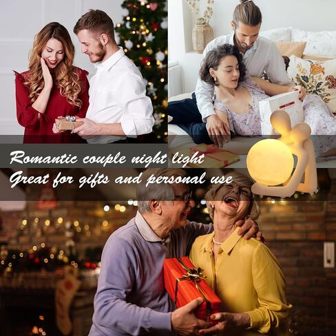 AWNR Ceramic Couple Statue Hold The Lamp Figurines Abstract Art Sculpture for Modern Home Decor Living Room Shelf Office Bedroom Nightstand Decorations Gift for Anniversary in Saudi Arabia