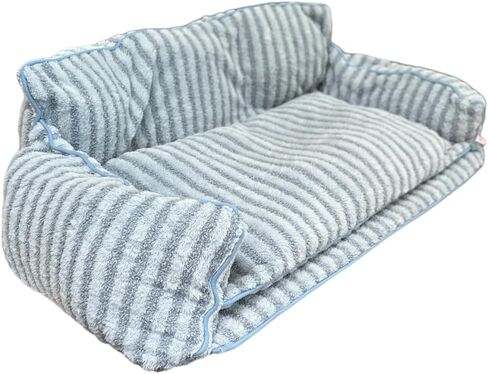 Black and White Striped Pet Bed for Dogs up to 60lbs, Cute Sofa Dog Bed, Size 47.24" x 27.55" x 15.75" (Black/White, XX-Large) in Saudi Arabia
