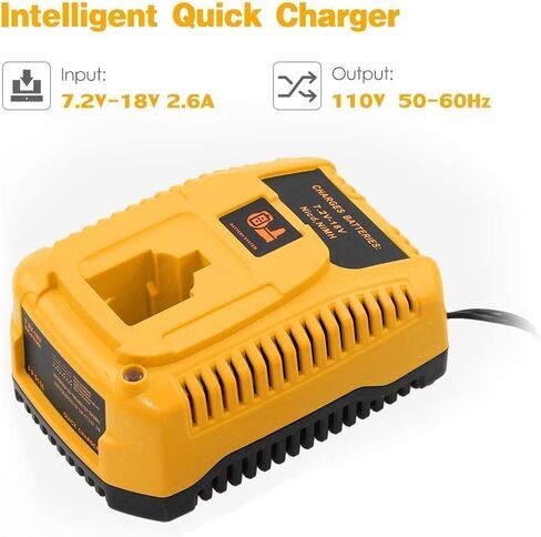 شاحن سريع DC9310 7.2 فولت - 18 فولت بديل لشاحن ديوالت 18 فولت متوافق مع بطارية ديوالت 7.2 فولت - 18 فولت Ni-Mh DW9057 DW9061 DC9071 DC9091 DC9096 DC9098 DC9099 DE9057 DW9096 DW9098 DW9099 شاحن in Kuwait