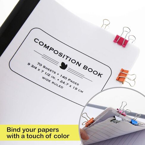 BAZIC Products Small 3/4" (19mm) Assorted Color Binder Clip (20/Pack), 263 in Saudi Arabia